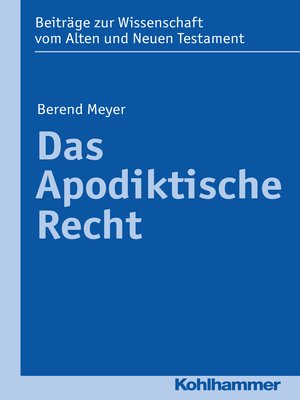cover image of Das Apodiktische Recht